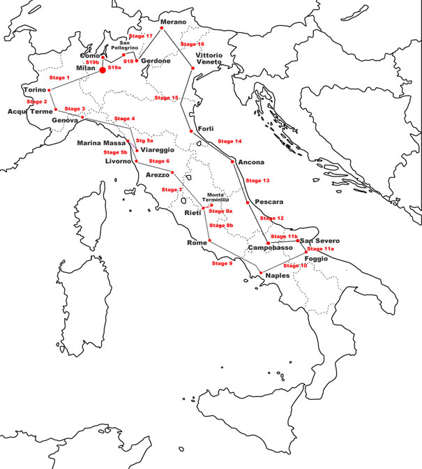 Giro d'Italia 1937 Map